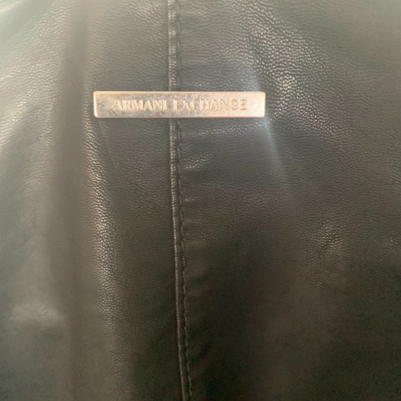 NEW Armani Exchange Faux Leather Racer Jacket - Picture 6 of 7